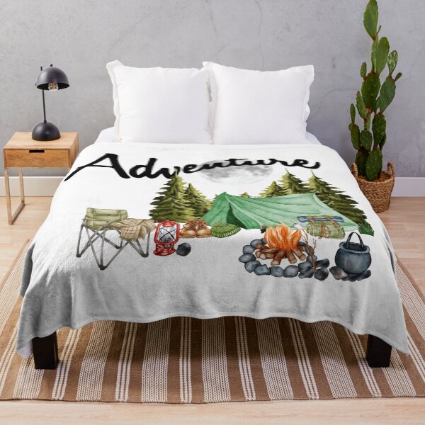 Item preview, Adventure camping camp fire with trees and moon designed and sold by Krazy4Keepsakes.
