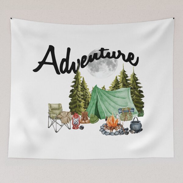 Item preview, Adventure camping camp fire with trees and moon designed and sold by Krazy4Keepsakes.