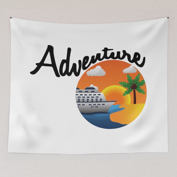 Item preview, Adventure cruise with beach palm tree and sun designed and sold by Krazy4Keepsakes.