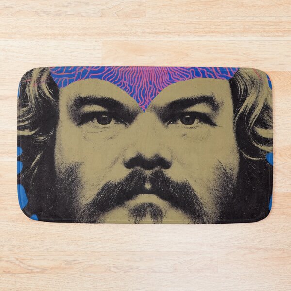 Artikelvorschau, Jack Black Neo Psychedelic Portrait – Strahlendes surreales Strichzeichnungsposter entworfen und verkauft von Mystikos Art.