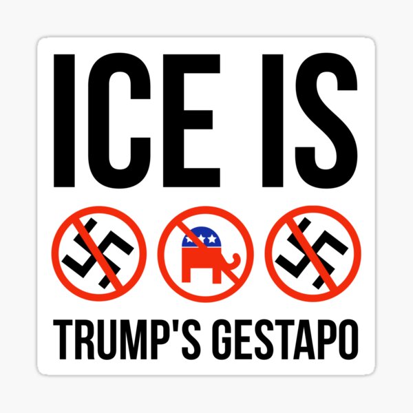 Vista previa del artículo con la obra «ICE es la Gestapo de Trump.», diseñado y vendido por Rachel the Artist .