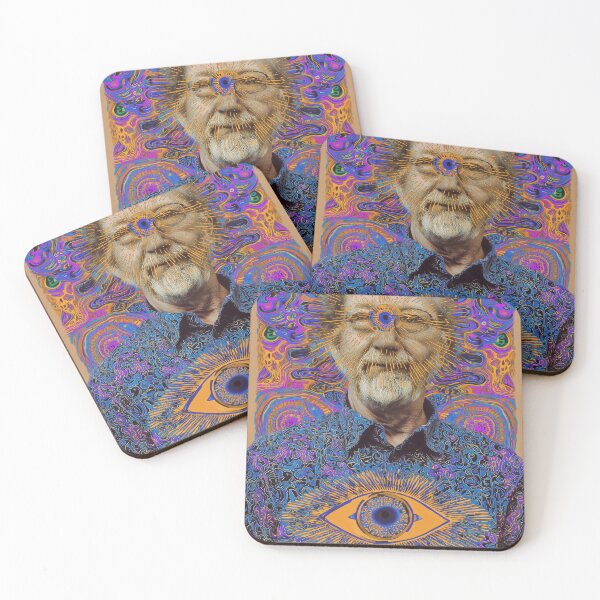 Item preview, Psychedelic All-Seeing Dennis McKenna – Visionary Surreal Portrait designed and sold by Mystikos Art.