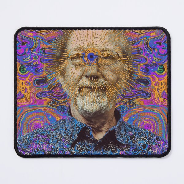 Item preview, Psychedelic All-Seeing Dennis McKenna – Visionary Surreal Portrait designed and sold by Mystikos Art.