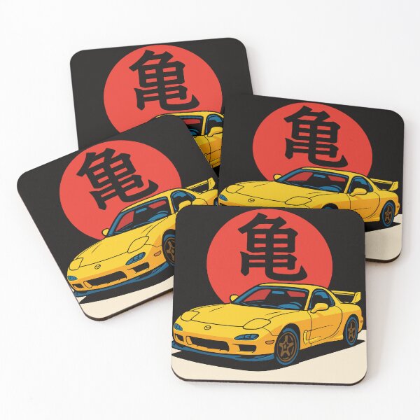 Item preview, Yellow RX-7 – JDM Legend with Japanese “Kame” Symbol designed and sold by Julio cesar Paulino.