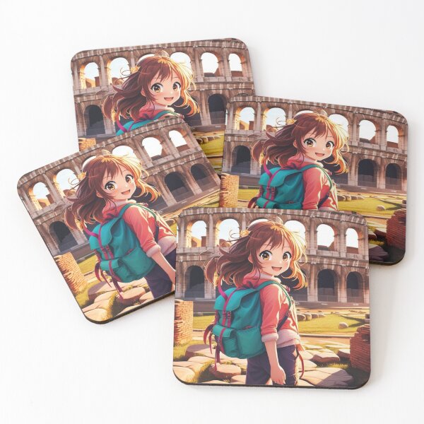 Item preview, Anime -style girl next to the Roman Colosseum designed and sold by MerlinWear.