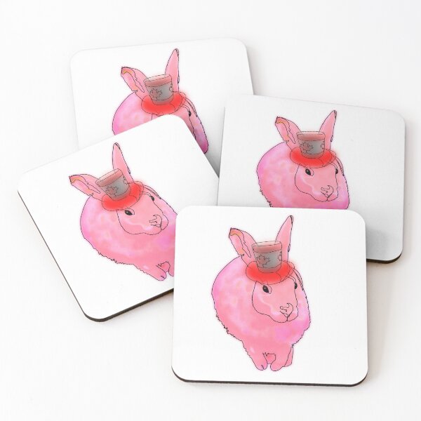 Item preview, Majestic Pink Bunny in a Canadian Maple Leaf Top Hat designed and sold by Ashley’sAnimalz.