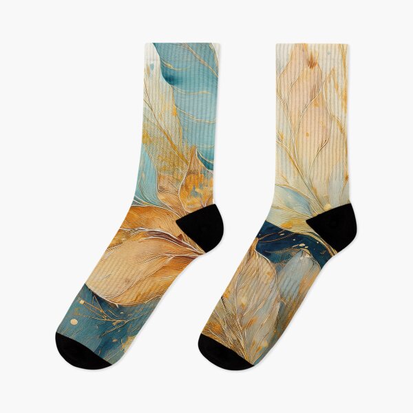 Item preview, Dusty blue and burnt orange 2, Neutral VINTAGE autumn leaves, boho beige wildflower watercolour garden, neutral orange and green alcohol ink effect, green leafy floral spring painting designed and sold by navitalidesign.
