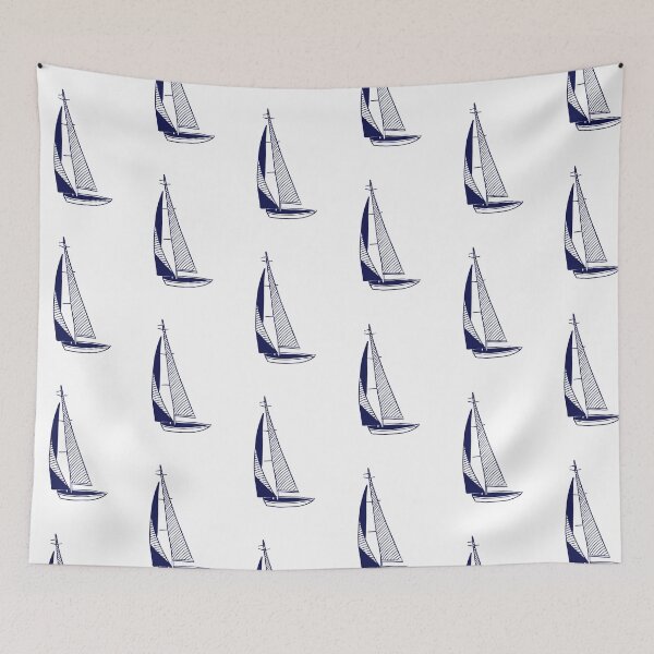 Item preview, Navy Blue Sailboat designed and sold by madebyrilez.