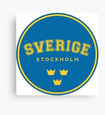 Sverige, Stockholm, Sweden, text, Sweden t shirt Canvas Print
