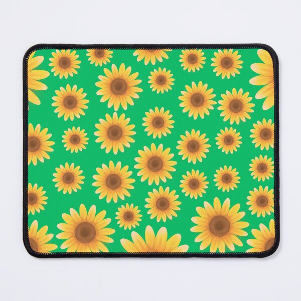 Item preview, Sunflowers and Daisies | Watercolor | Green | Pattern Mouse Pad designed and sold by Suldaanstyle.