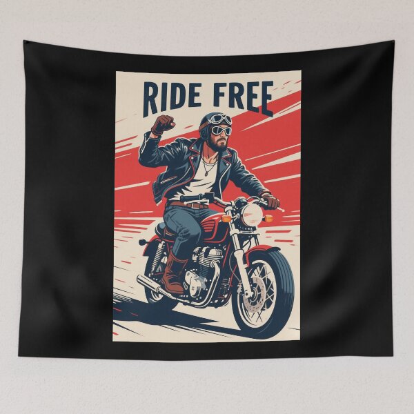 Item preview, Ride Free – Retro Motorcycle Rebel in Hope Style designed and sold by HoopeStylee.