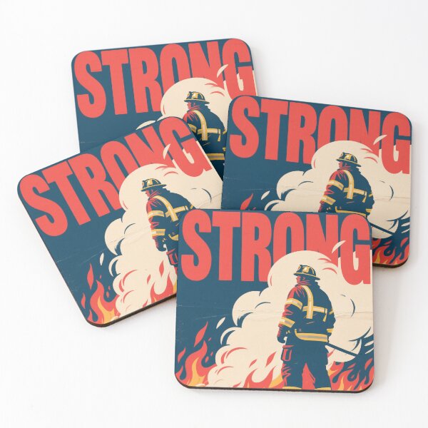 Item preview, Stand Strong – Retro Firefighter Art in Hope Style designed and sold by HoopeStylee.