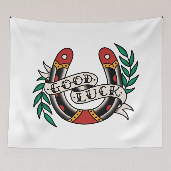 Item preview, Good Luck, lucky horseshoe tattoo designed and sold by SevenRelics.