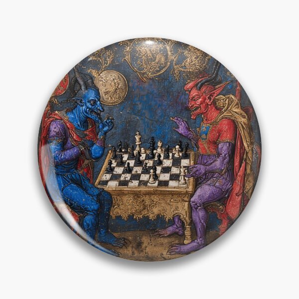 Item preview, Medieval Devil Chess Art designed and sold by TheDarkWardrobe.