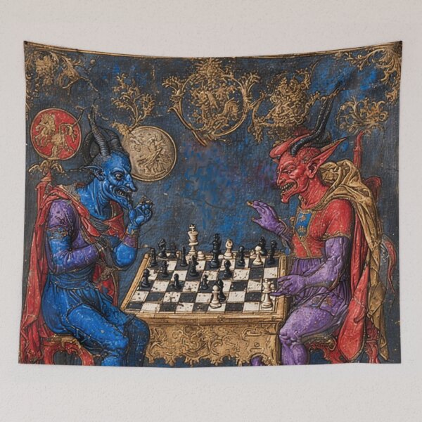 Item preview, Medieval Devil Chess Art designed and sold by TheDarkWardrobe.