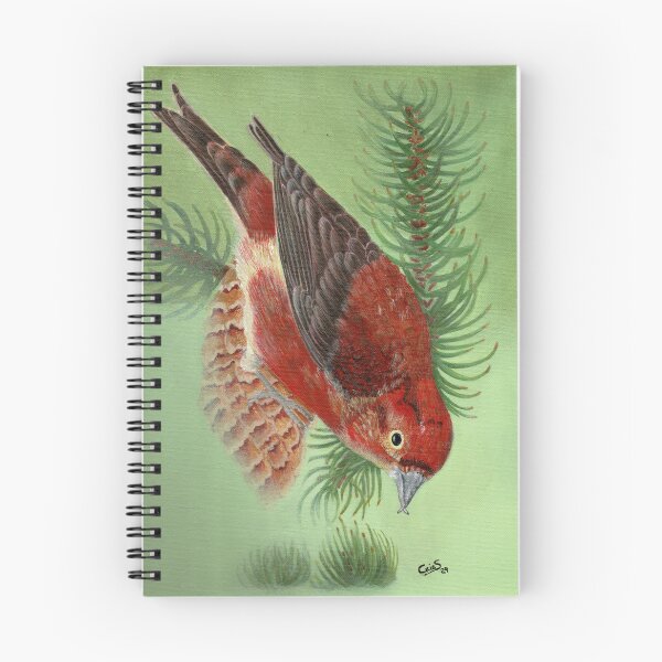 Item preview, Red crossbill in coniferous forest designed and sold by PinturasCristi.