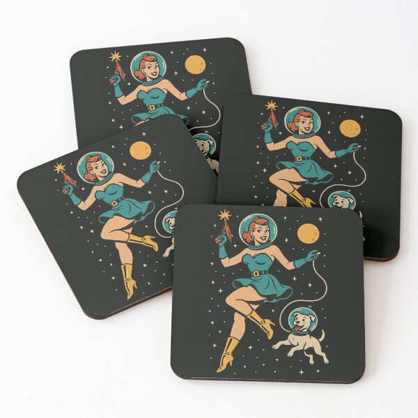 Item preview, Space Pin-Up & Astro Pup – Retro Sci-Fi Girl and Dog in Space designed and sold by Victor Shadehorn.