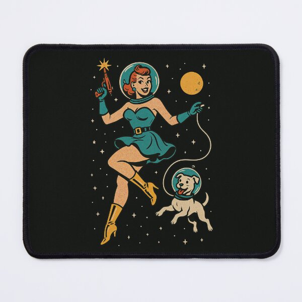 Item preview, Space Pin-Up & Astro Pup – Retro Sci-Fi Girl and Dog in Space designed and sold by Victor Shadehorn.