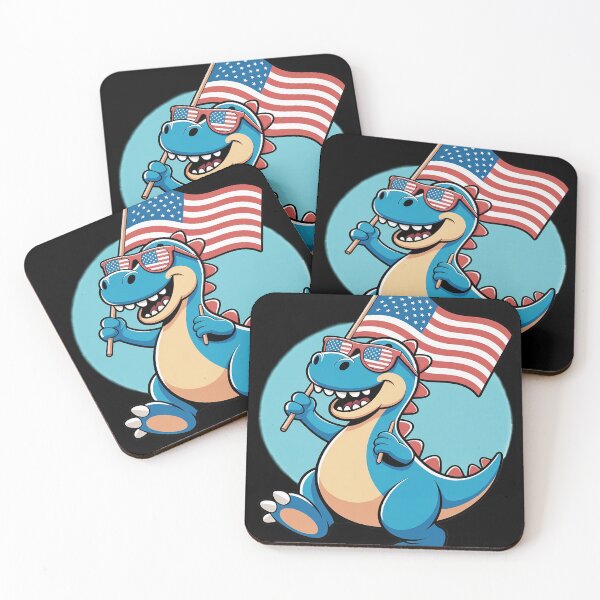 Item preview, Dinosaur 4th July Funny USA Flag designed and sold by MAKOPOKOShop.