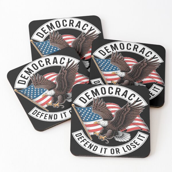 Item preview, Democracy Defend It Or Lose It bald eagle USA flag patriot designed and sold by MAKOPOKOShop.