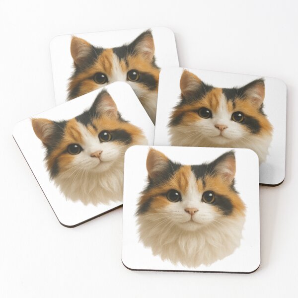 Item preview, Fluffy Calico Cat Portrait – Cute Realistic Kitty designed and sold by EMSAEXPRESSIONS.
