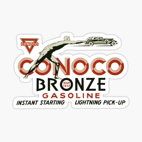 Item preview, Vintage Conoco High Test Bronze Gasoline - Instant Starting, Lightning Pickup designed and sold by QuayTradingCo.
