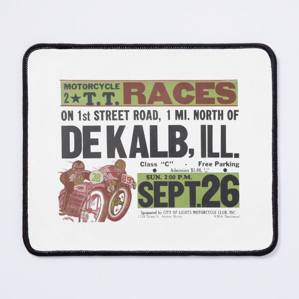 Item preview, Vintage Motorcycle Races - Dekalb, Illinois designed and sold by QuayTradingCo.