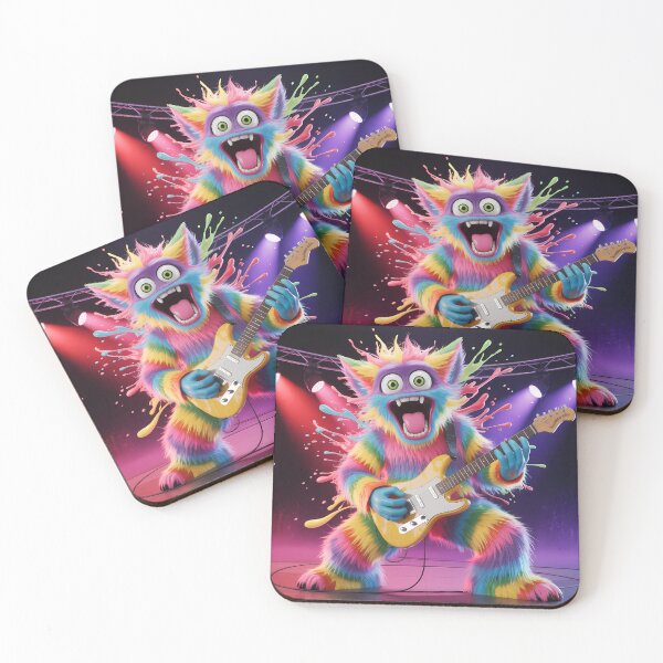 Item preview, Rainbow Rock Monster | Furry Guitar Hero Beast designed and sold by NovaProArt.