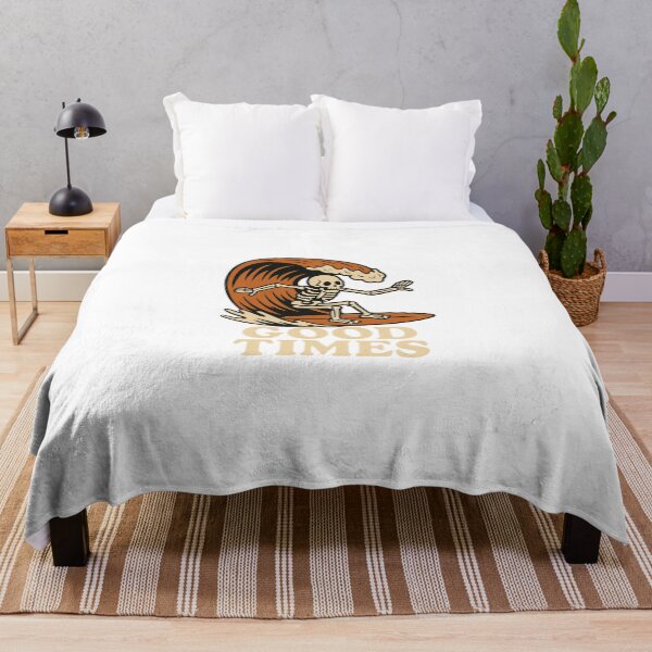 Artikelvorschau, Vintage Skelett Surfer – Good Times Retro Surf Wave Art entworfen und verkauft von mikoscha.