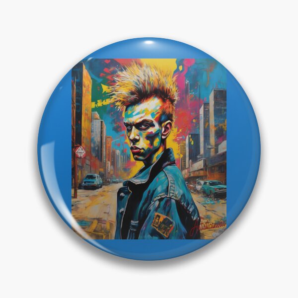 Item preview, "Rebellious Punk Spirit: Vibrant Urban Portrait" designed and sold by Artisticanvas.