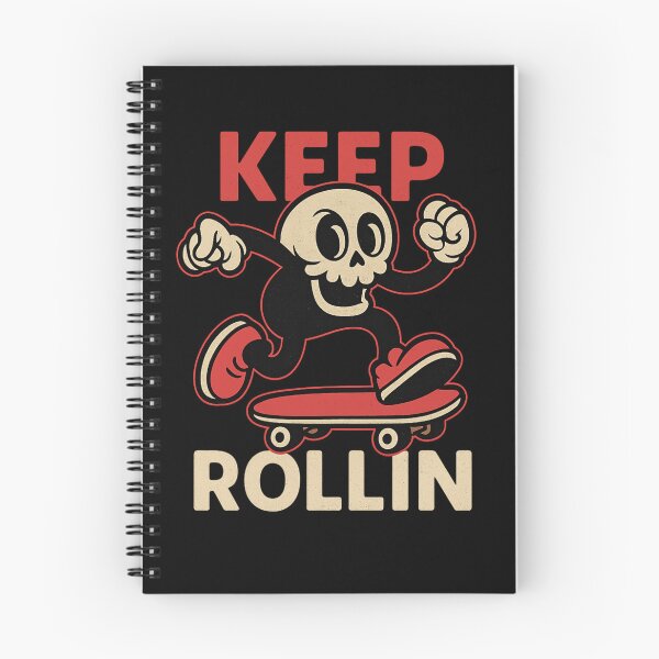 Item preview, Keep Rollin Skeleton – Retro Skater Skull Design designed and sold by mikoscha.