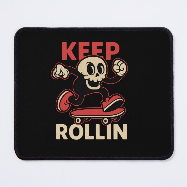 Item preview, Keep Rollin Skeleton – Retro Skater Skull Design designed and sold by mikoscha.