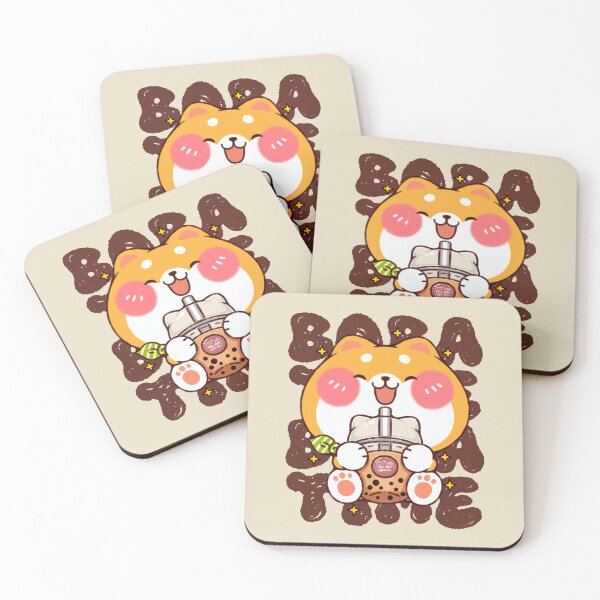Item preview, Shiba Boba Time designed and sold by NasDoodleArt.
