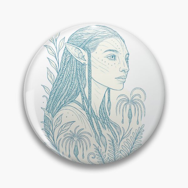 Item preview, Na’vi Forest Spirit Line Art Portrait designed and sold by mapofthepandora.