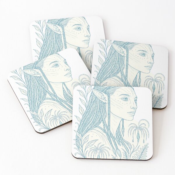 Item preview, Na’vi Forest Spirit Line Art Portrait designed and sold by mapofthepandora.