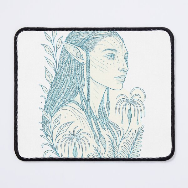 Item preview, Na’vi Forest Spirit Line Art Portrait designed and sold by mapofthepandora.