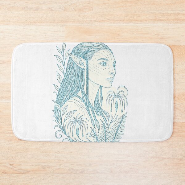 Item preview, Na’vi Forest Spirit Line Art Portrait designed and sold by mapofthepandora.
