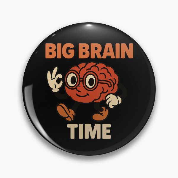 Item preview, Big Brain Time – Retro Brain Meme Cartoon designed and sold by mikoscha.