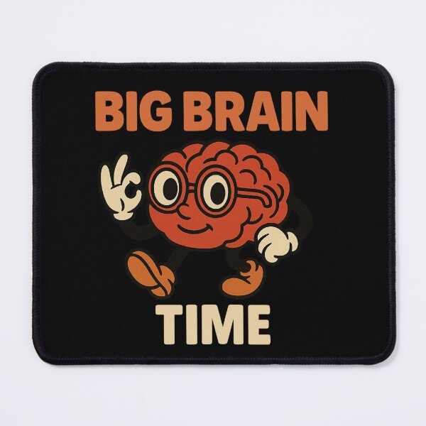 Item preview, Big Brain Time – Retro Brain Meme Cartoon designed and sold by mikoscha.