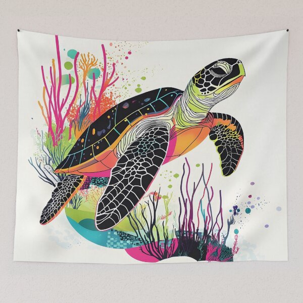 Item preview, Beautiful, majestic colorful sea turtle designed and sold by dcrc.