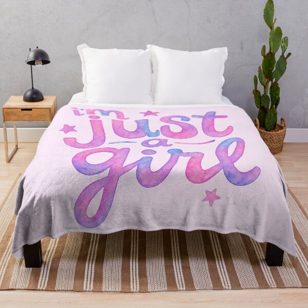 Item preview, i’m just a girl – Pink & Purple Watercolor Quote designed and sold by Olivia Ossege.