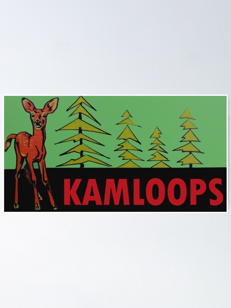 "Kamloops BC Deer Vintage Travel Decal" Poster for Sale by hilda74