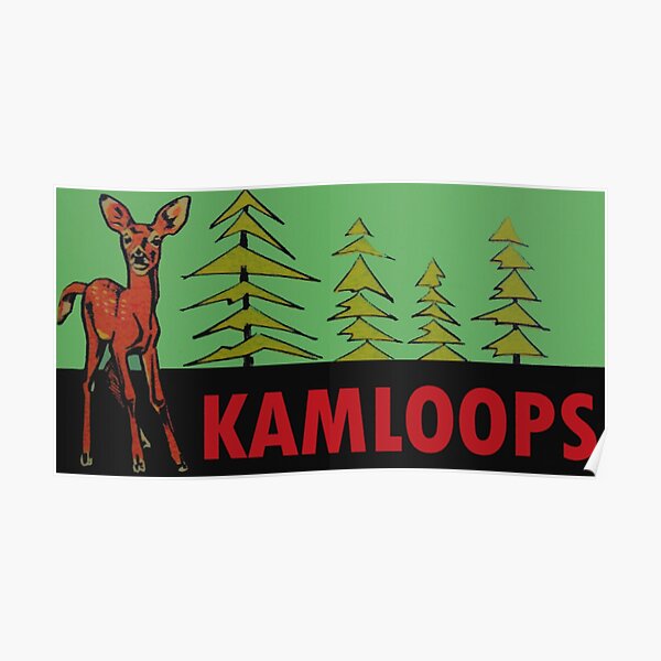 "Kamloops BC Deer Vintage Travel Decal" Poster for Sale by hilda74