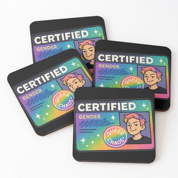 Item preview, Certified Queer Chaos – LGBTQIA+ Holographic ID Parody designed and sold by TrashCultSupply.