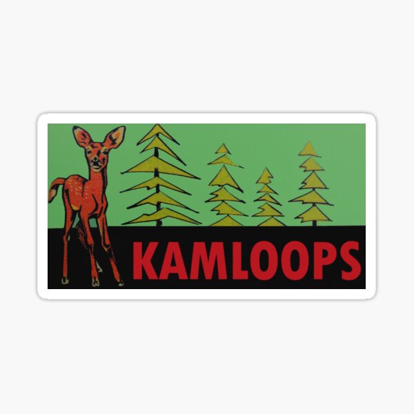 Item preview, Kamloops BC Deer Vintage Travel Decal designed and sold by hilda74.
