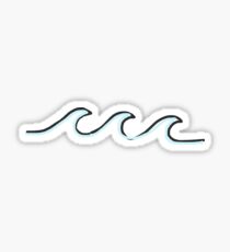 black and light blue wave Sticker