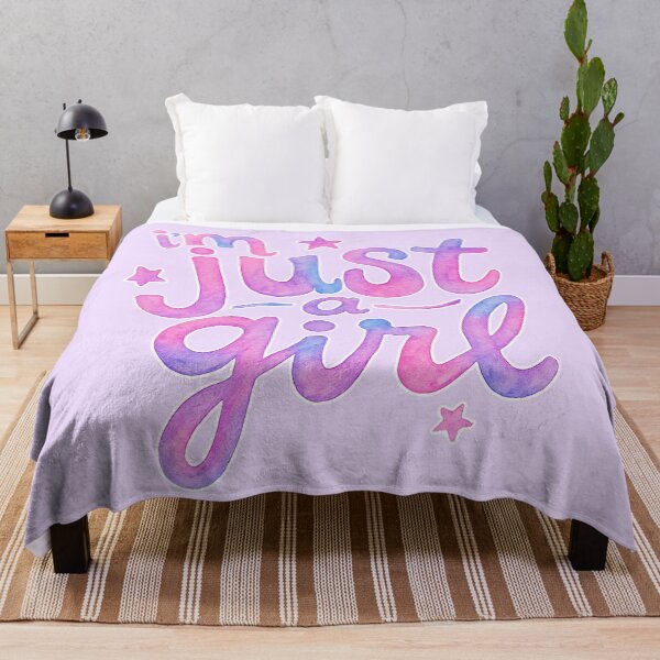 Item preview, i’m just a girl – Pink & Purple Watercolor Quote designed and sold by Olivia Ossege.