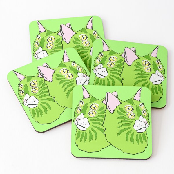 Item preview, green aliens cat designed and sold by crestfallenmermaid.
