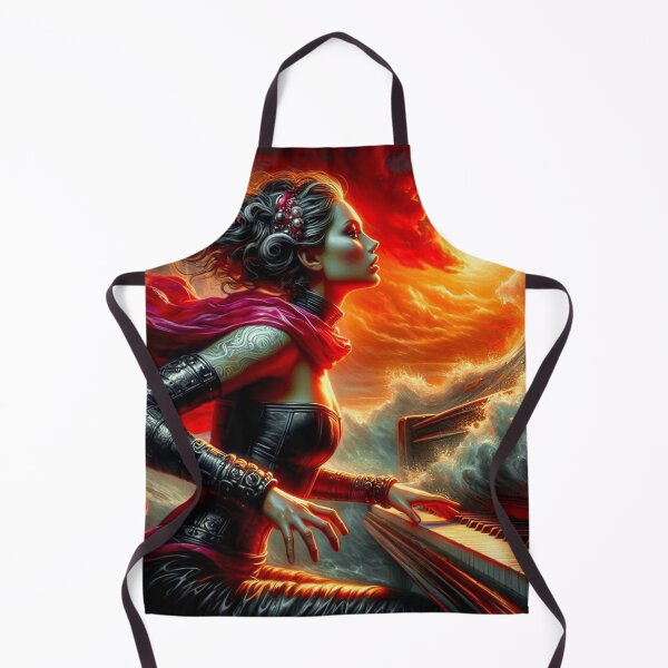 Item preview, "Tsunami Pianist - Fiery Ocean Fantasy Art" designed and sold by Ghost Archer Illusions.