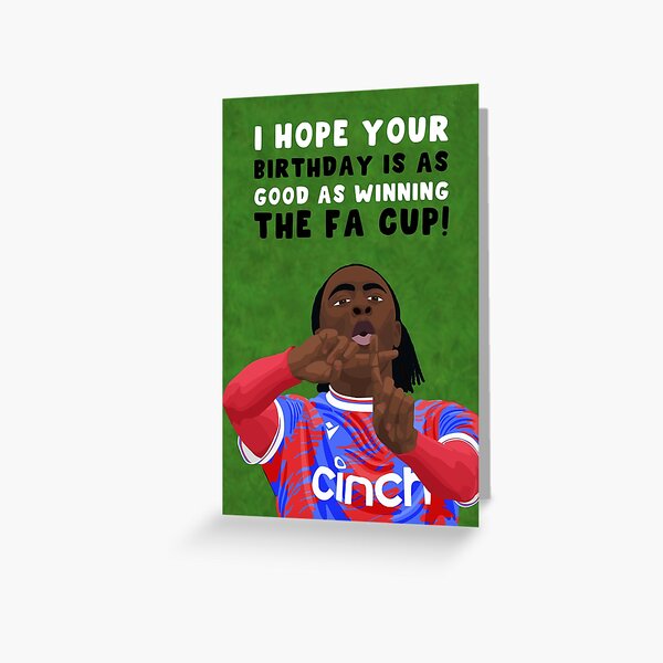 Item preview, Crystal Palace Birthday Card - For Her - For Him - Football - FA Cup Champions - Eberechi Eze designed and sold by HomeOfPinkPeach.